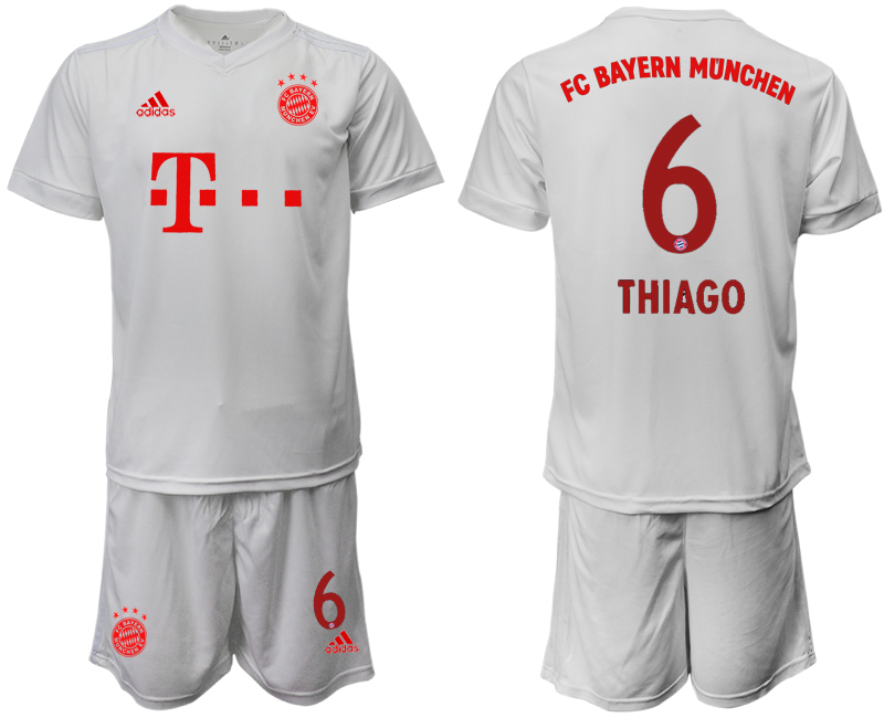 Men 2020-2021 club Bayern Munich away #6 white goalkeeper Soccer Jerseys